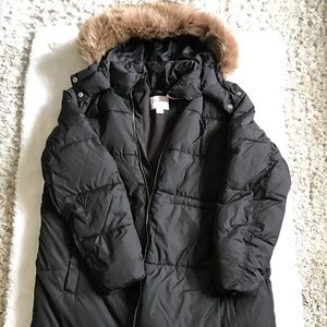 Warm puffy maternity coat